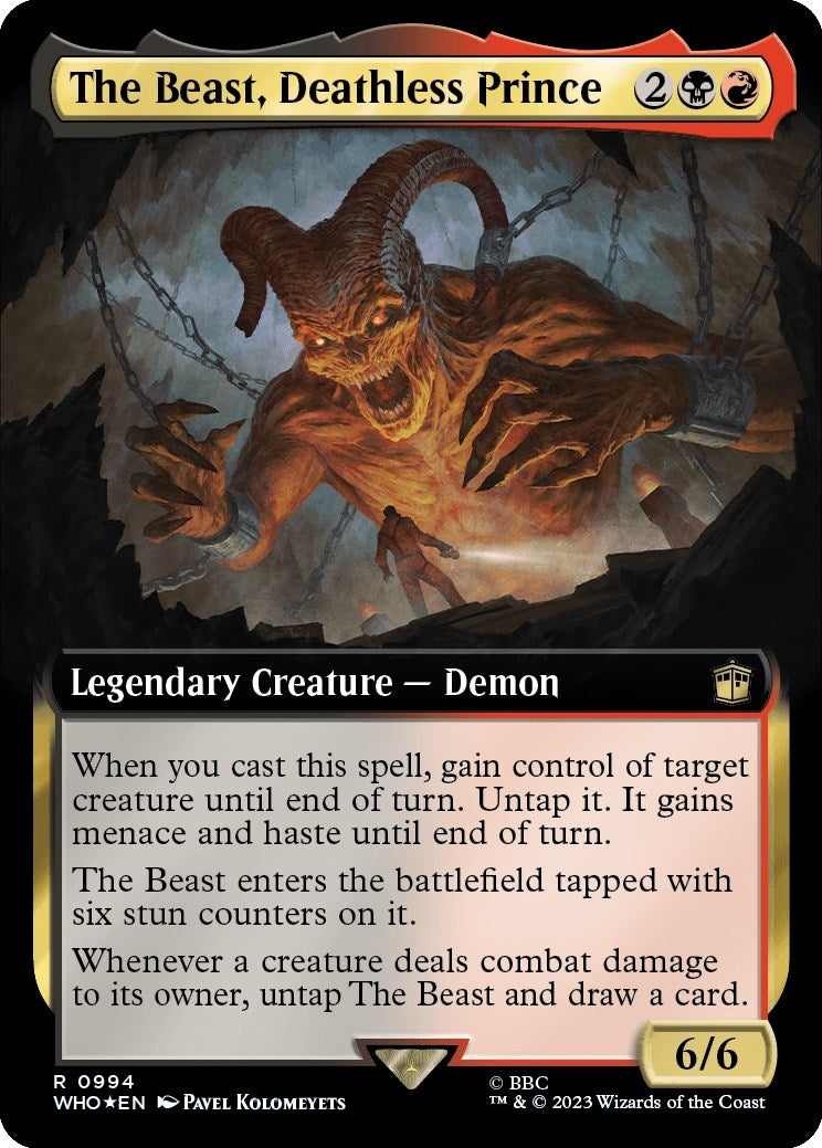 Image for The Beast, Deathless Prince (Extended Art) (Surge Foil) (994) [Universes Beyond: Doctor Who] - Magic: The Gathering