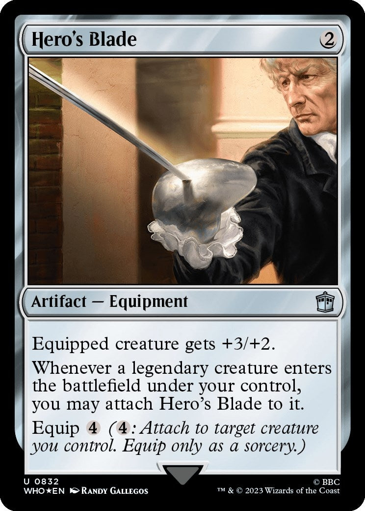 Image for Hero's Blade (Surge Foil) (832) [Universes Beyond: Doctor Who] - Magic: The Gathering
