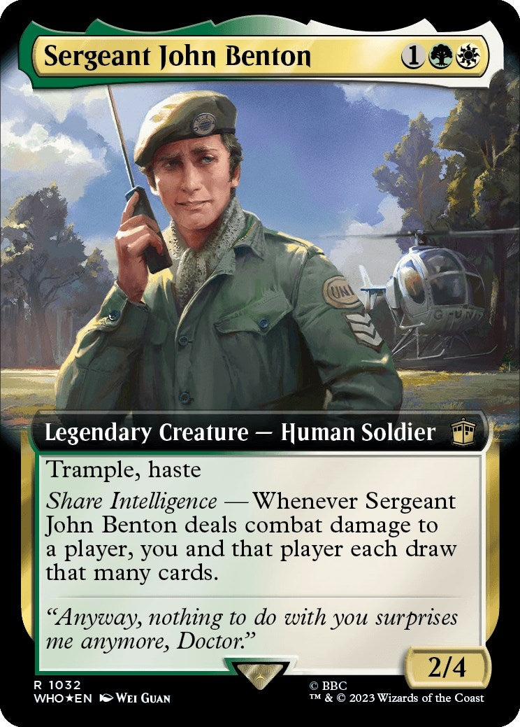 Image for Sergeant John Benton (Extended Art) (Surge Foil) (1032) [Universes Beyond: Doctor Who] - Magic: The Gathering