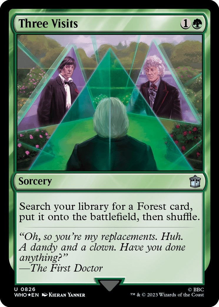 Image for Three Visits (Surge Foil) (826) [Universes Beyond: Doctor Who] - Magic: The Gathering