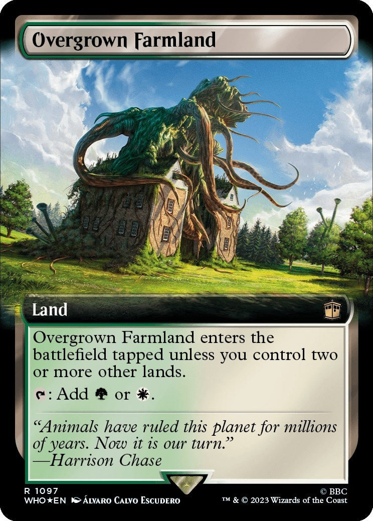 Image for Overgrown Farmland (Extended Art) (Surge Foil) (1097) [Universes Beyond: Doctor Who] - Magic: The Gathering