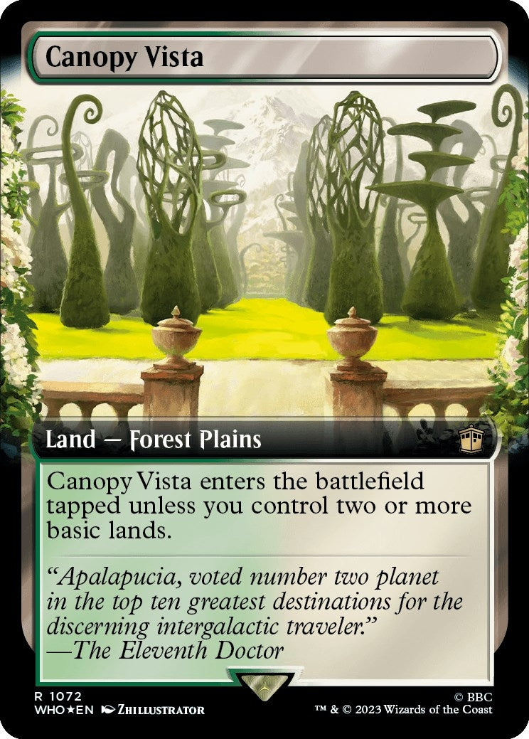 Image for Canopy Vista (Extended Art) (Surge Foil) (1072) [Universes Beyond: Doctor Who] - Magic: The Gathering