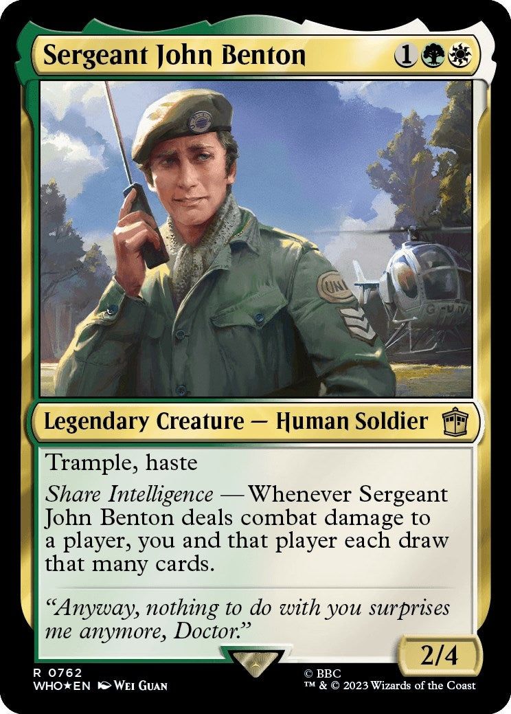Image for Sergeant John Benton (Surge Foil) (762) [Universes Beyond: Doctor Who] - Magic: The Gathering