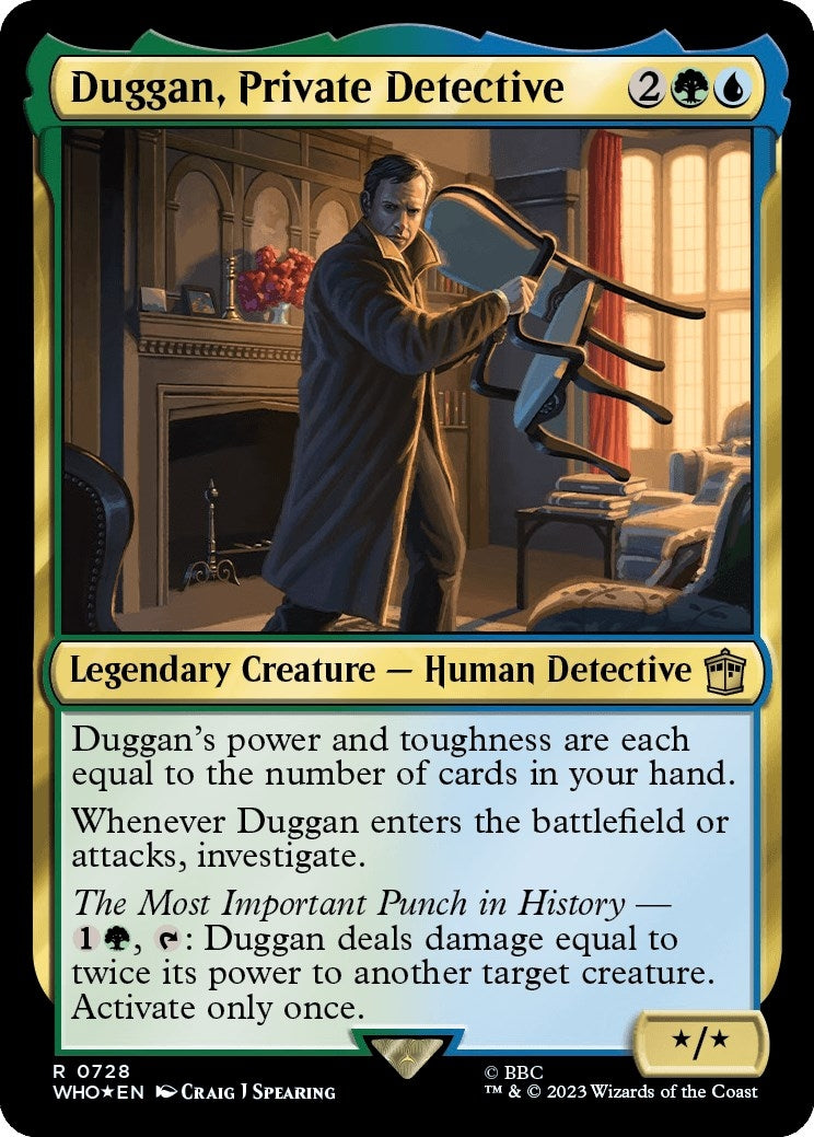 Image for Duggan, Private Detective (Surge Foil) (728) [Universes Beyond: Doctor Who] - Magic: The Gathering