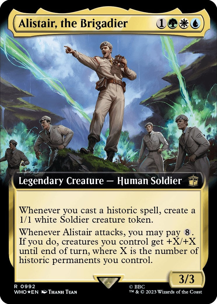 Image for Alistair, the Brigadier (Extended Art) (Surge Foil) (992) [Universes Beyond: Doctor Who] - Magic: The Gathering