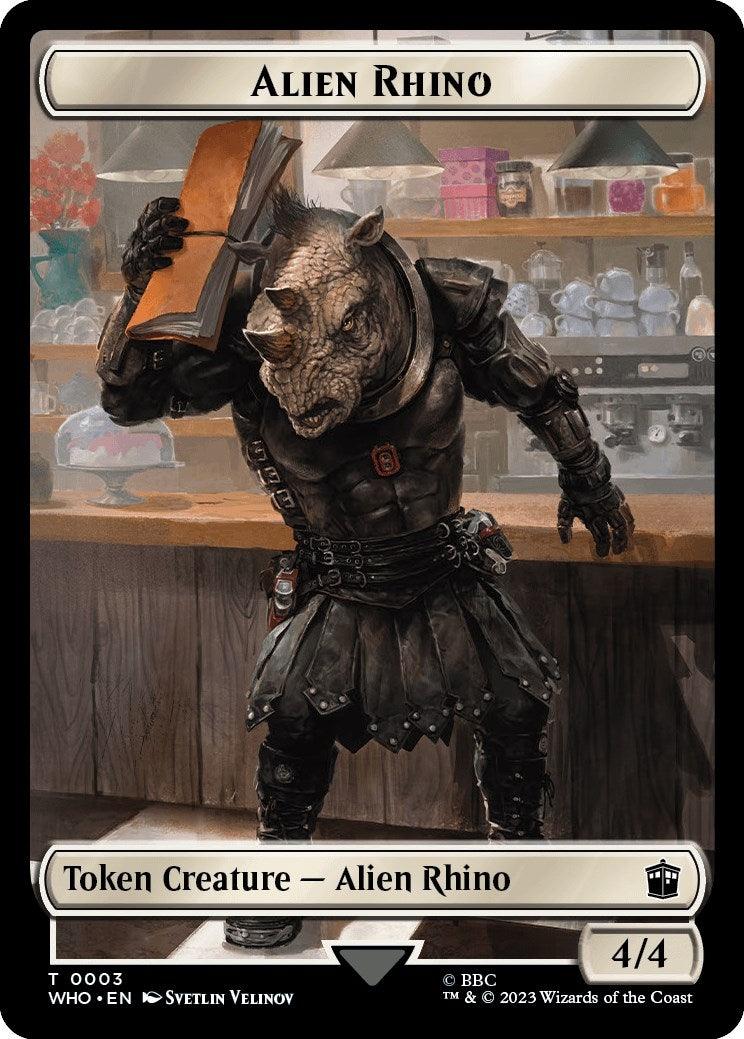 Image for Alien Rhino // Clue (0022) Double-Sided Token (3 // 22) [Universes Beyond: Doctor Who] - Magic: The Gathering