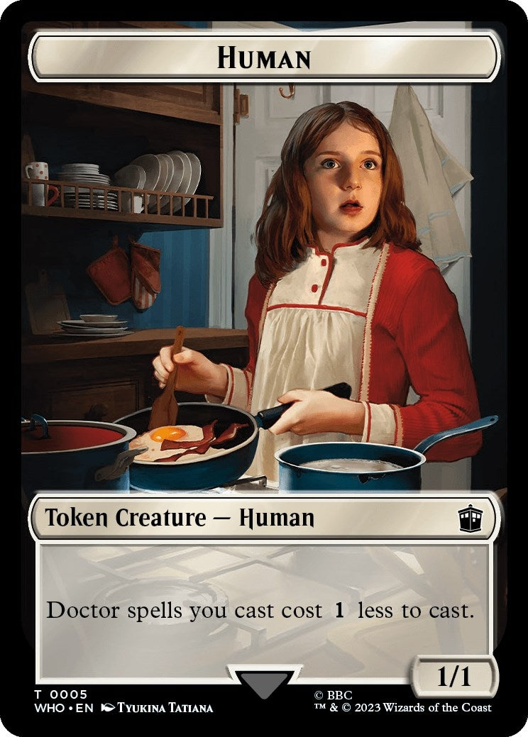 Image for Human (0005) // Clue (0023) Double-Sided Token (5 // 23) [Universes Beyond: Doctor Who] - Magic: The Gathering