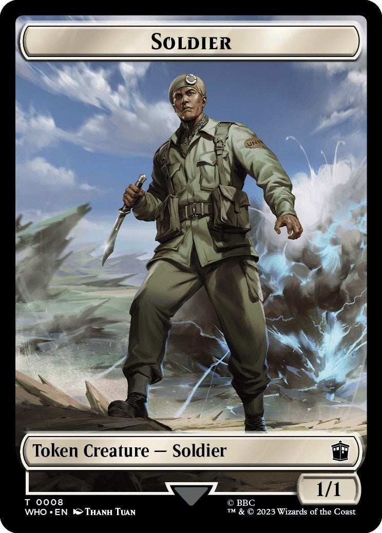 Image for Soldier // Cyberman Double-Sided Token (8 // 24) [Universes Beyond: Doctor Who] - Magic: The Gathering