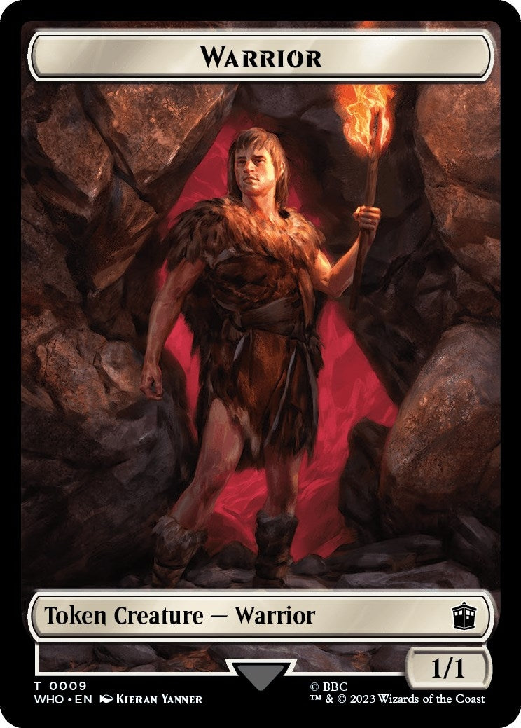 Image for Warrior // Dinosaur Double-Sided Token (9 // 20) [Universes Beyond: Doctor Who] - Magic: The Gathering