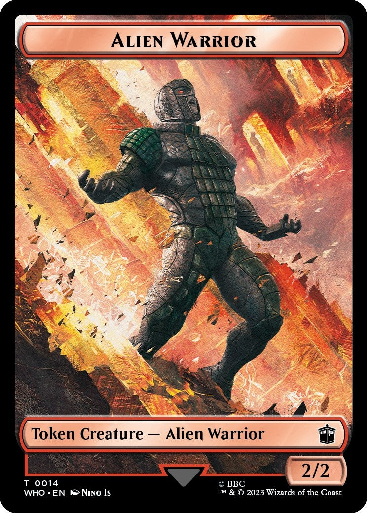 Image for Alien Warrior // Treasure (0030) Double-Sided Token (14 // 30) [Universes Beyond: Doctor Who] - Magic: The Gathering