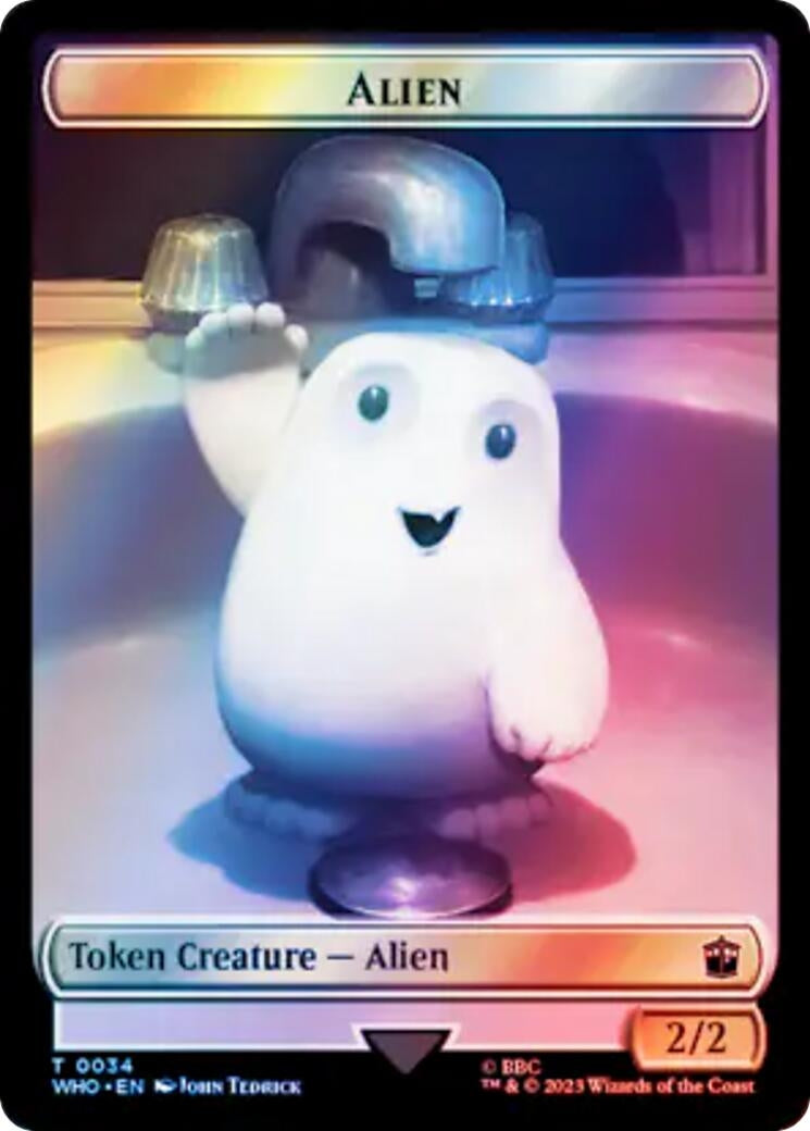 Image for Alien // Dinosaur Double-Sided Token (Surge Foil) (34 // 52) [Universes Beyond: Doctor Who] - Magic: The Gathering