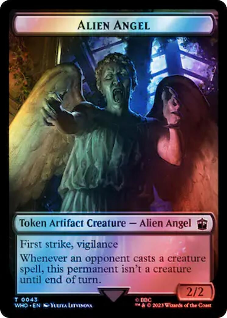 Image for Alien Angel // Clue (0053) Double-Sided Token (Surge Foil) (43 // 53) [Universes Beyond: Doctor Who] - Magic: The Gathering
