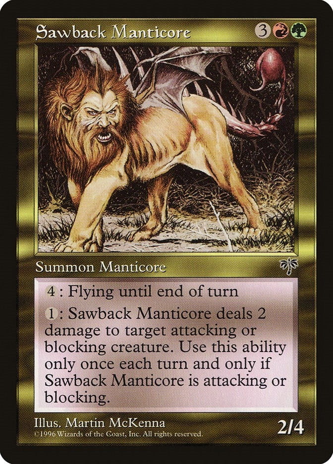 Image for Sawback Manticore [Mirage] - Magic: The Gathering