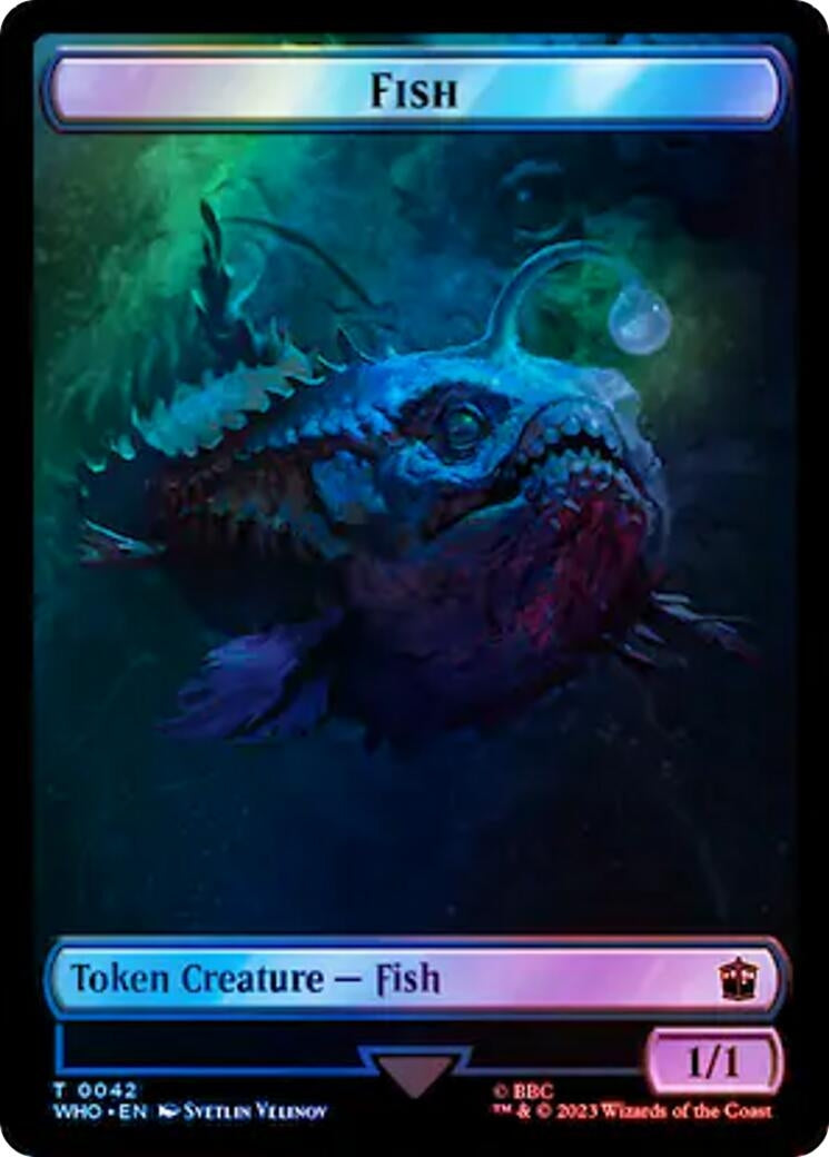 Image for Fish // Alien Salamander Double-Sided Token (Surge Foil) (42 // 48) [Universes Beyond: Doctor Who] - Magic: The Gathering