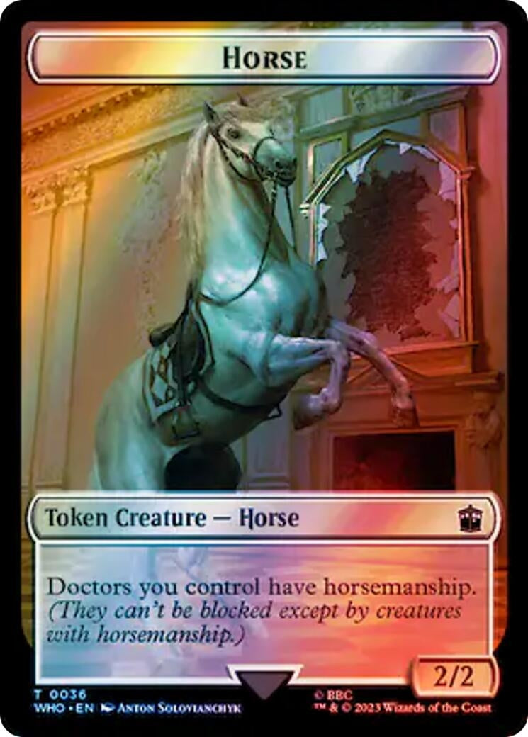 Image for Horse // Food (0057) Double-Sided Token (Surge Foil) (36 // 57) [Universes Beyond: Doctor Who] - Magic: The Gathering
