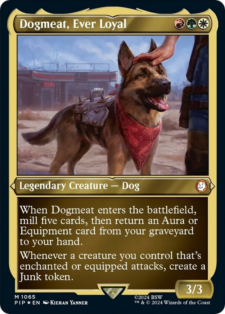 Image for Dogmeat, Ever Loyal (Display Commander) - Thick Stock (1065) [Universes Beyond: Fallout] - Magic: The Gathering