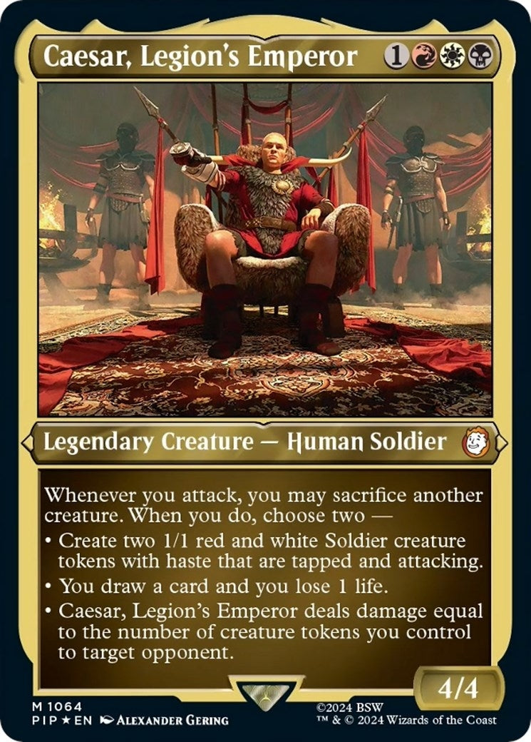 Image for Caesar, Legion's Emperor (Display Commander) - Thick Stock (1064) [Universes Beyond: Fallout] - Magic: The Gathering