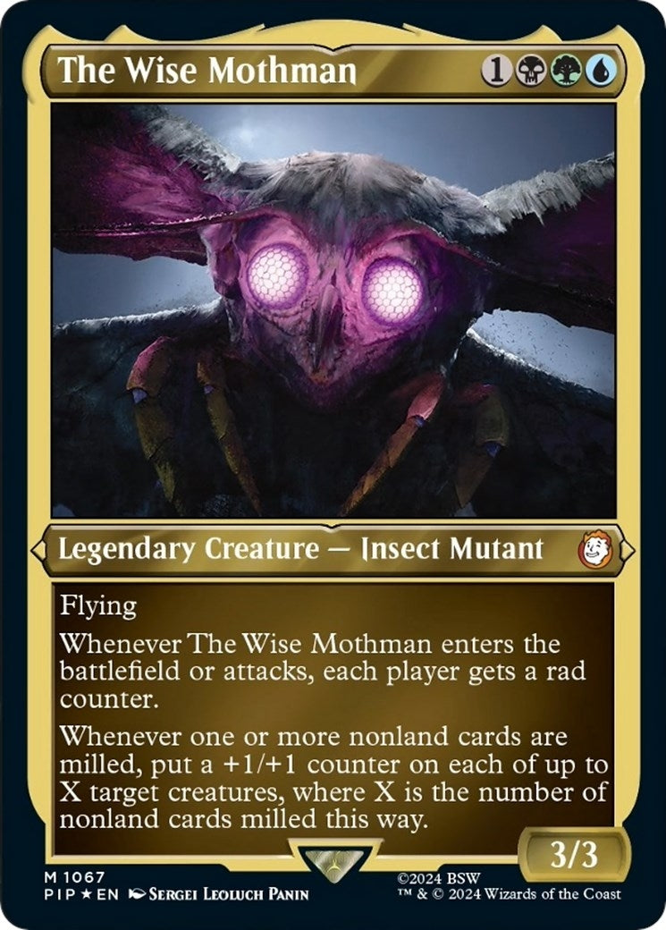 Image for The Wise Mothman (Display Commander) - Thick Stock (1067) [Universes Beyond: Fallout] - Magic: The Gathering