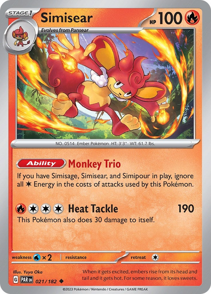 Image for Simisear (021/182) [SV04: Paradox Rift] - Pokemon