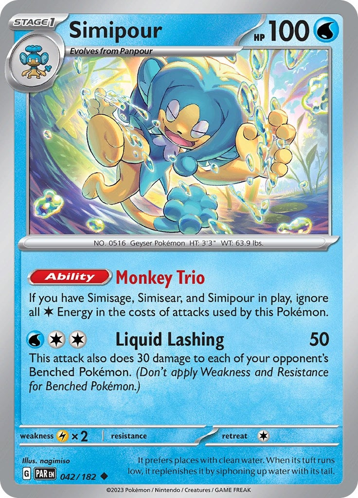 Image for Simipour (042/182) [SV04: Paradox Rift] - Pokemon