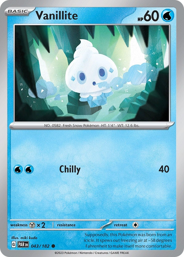 Image for Vanillite (043/182) [SV04: Paradox Rift] - Pokemon
