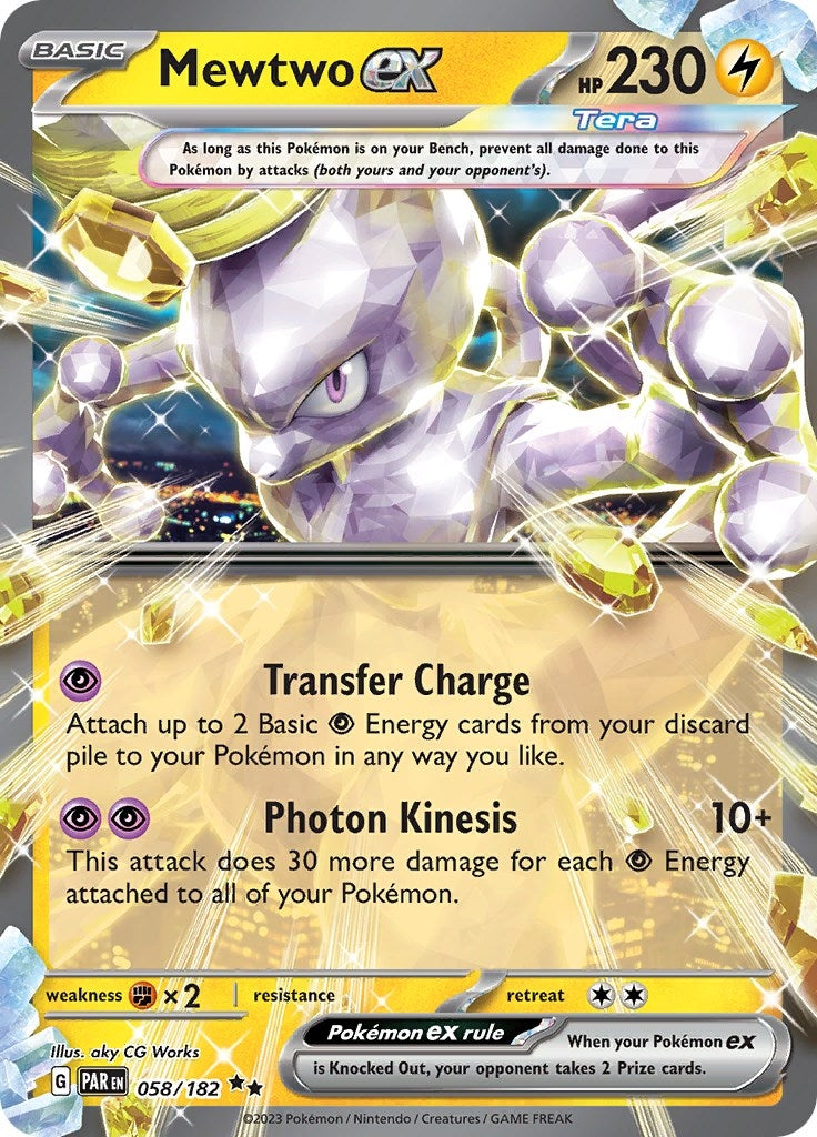 Image for Mewtwo ex (058/182) [SV04: Paradox Rift] - Pokemon