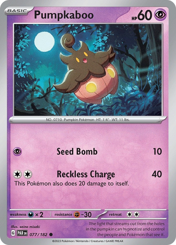 Image for Pumpkaboo (077/182) [SV04: Paradox Rift] - Pokemon