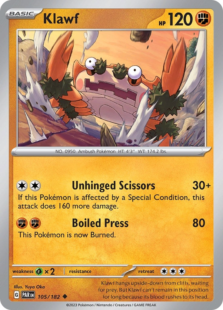 Image for Klawf (105/182) [SV04: Paradox Rift] - Pokemon