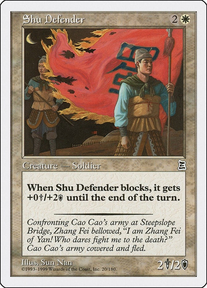 Image for Shu Defender (20) [Portal Three Kingdoms] - Magic: The Gathering