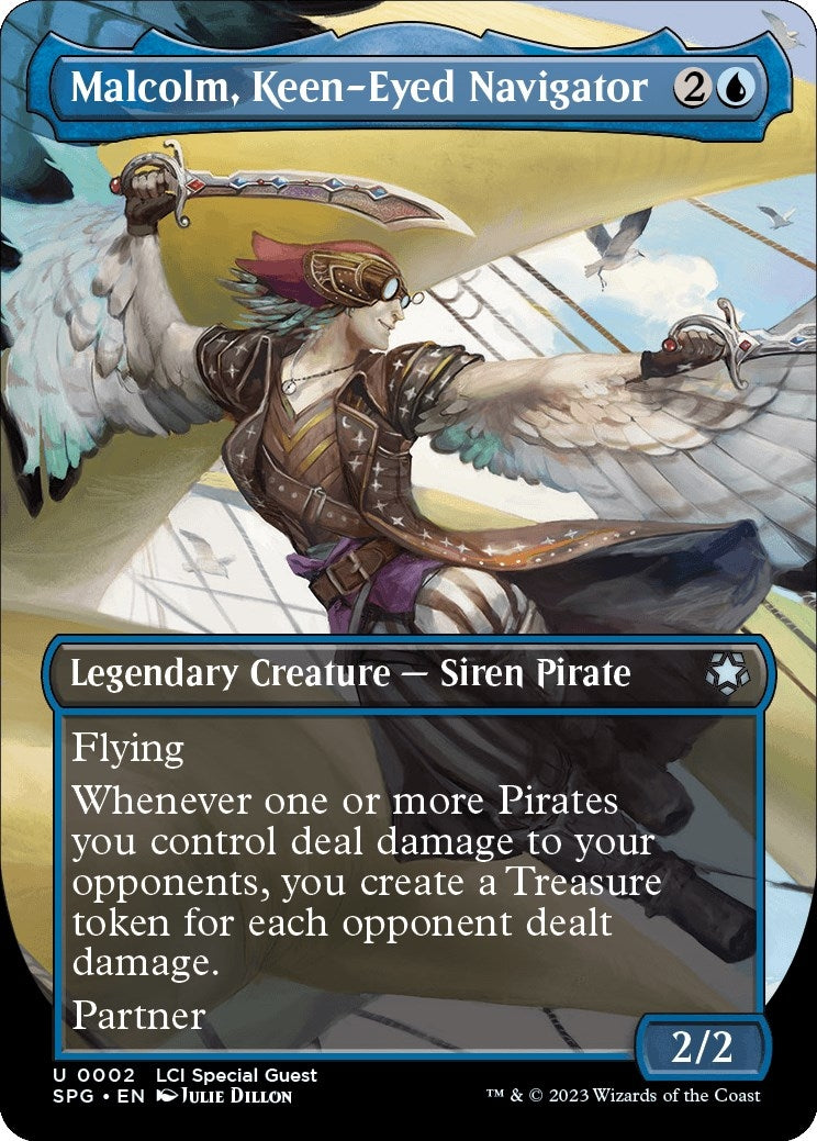Image for Malcolm, Keen-Eyed Navigator (Borderless) (2) [Special Guests] - Magic: The Gathering