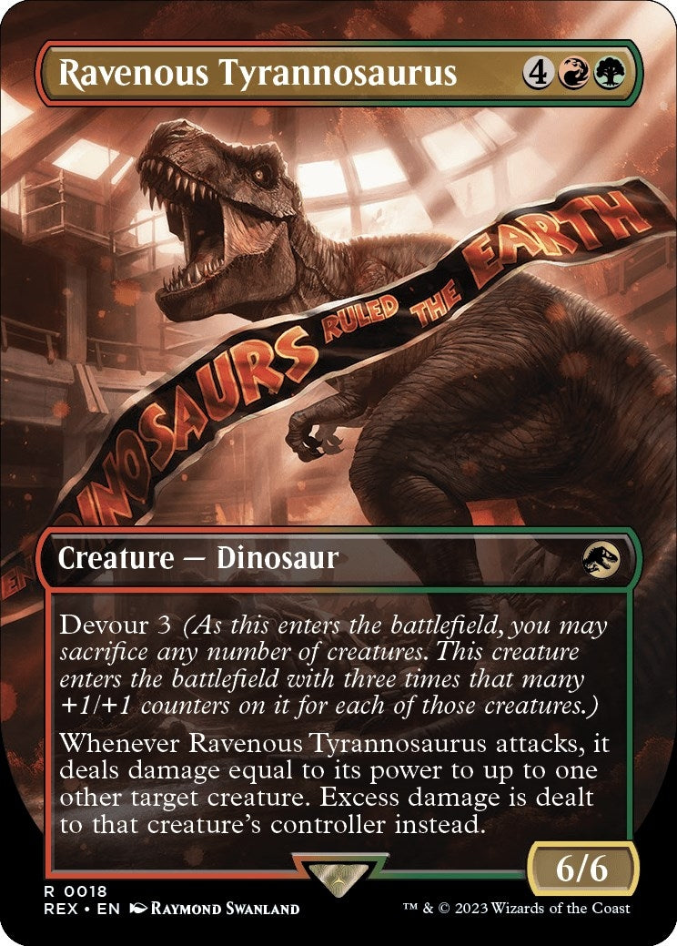 Image for Ravenous Tyrannosaurus (Borderless) (18) [Universes Beyond: Jurassic World Collection] - Magic: The Gathering