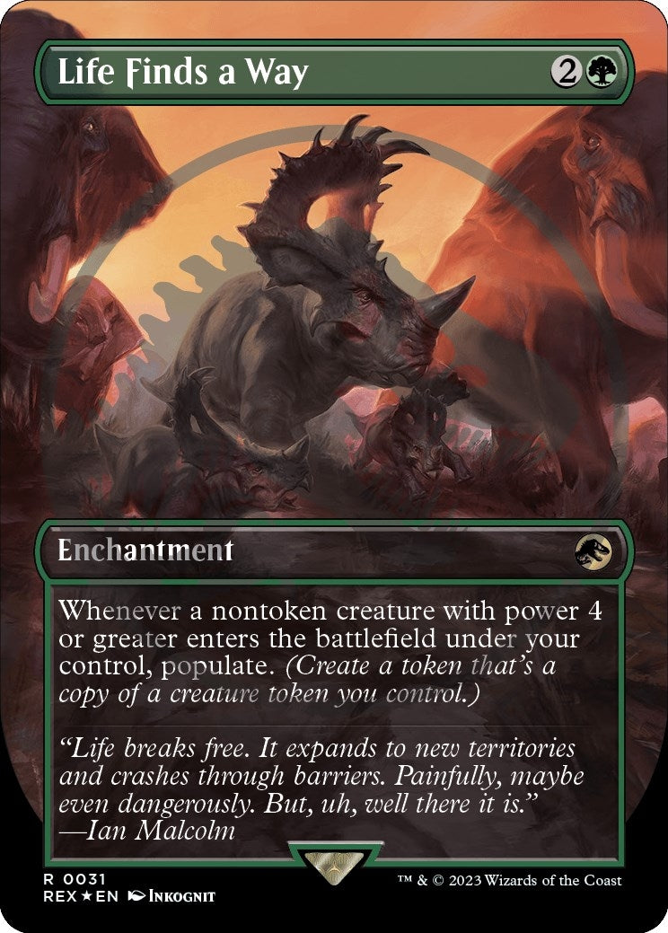 Image for Life Finds a Way (Borderless) (Emblem) (31) [Universes Beyond: Jurassic World Collection] - Magic: The Gathering