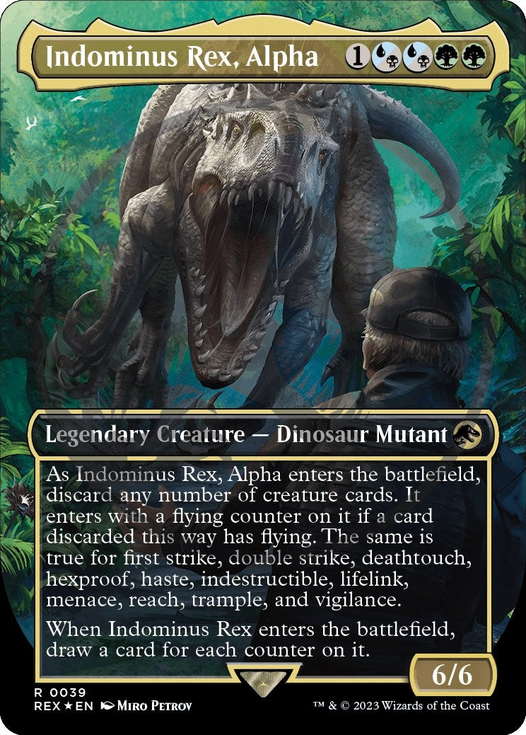 Image for Indominus Rex, Alpha (Borderless) (Emblem) (39) [Universes Beyond: Jurassic World Collection] - Magic: The Gathering