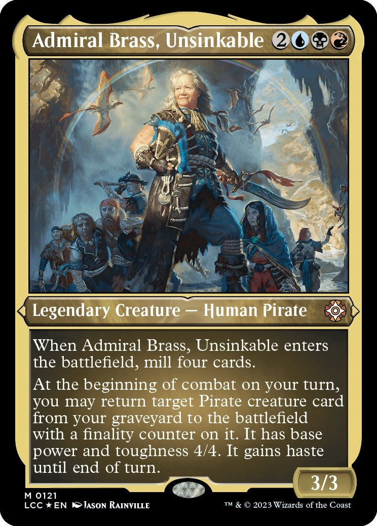 Image for Admiral Brass, Unsinkable (Display Commander) - Thick Stock (121) [The Lost Caverns of Ixalan] - Magic: The Gathering