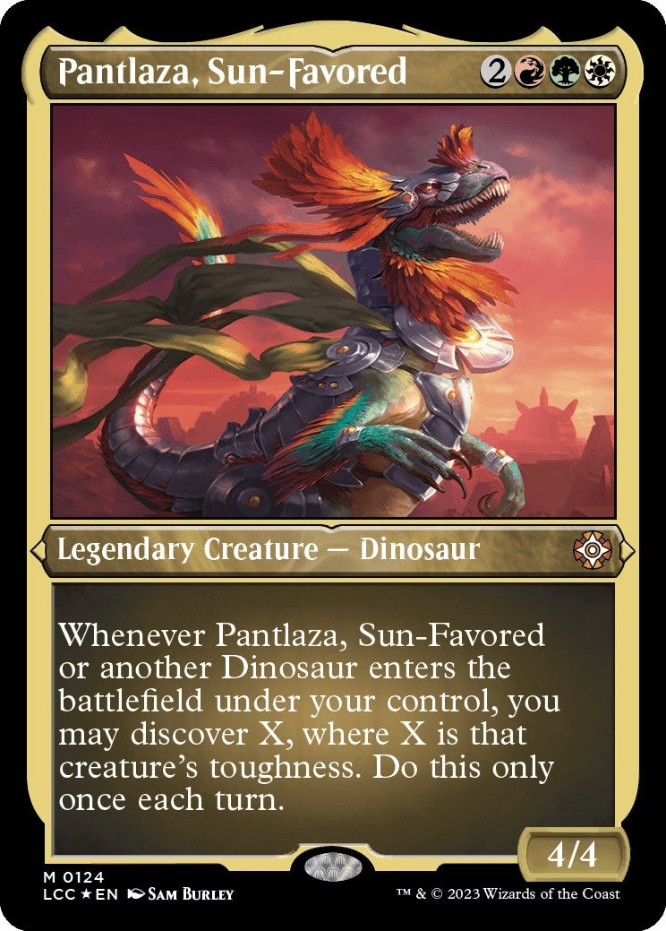 Image for Pantlaza, Sun-Favored (Display Commander) - Thick Stock (124) [The Lost Caverns of Ixalan] - Magic: The Gathering