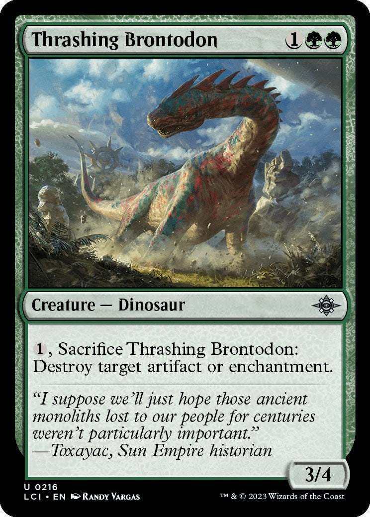 Image for Thrashing Brontodon (216) [The Lost Caverns of Ixalan] - Magic: The Gathering