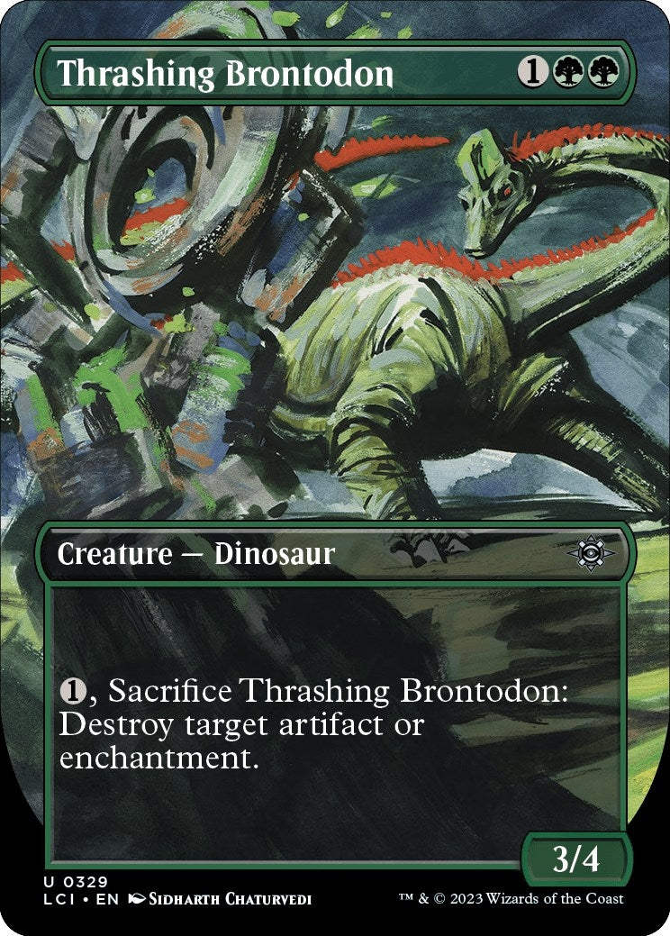 Image for Thrashing Brontodon (Borderless) (329) [The Lost Caverns of Ixalan] - Magic: The Gathering