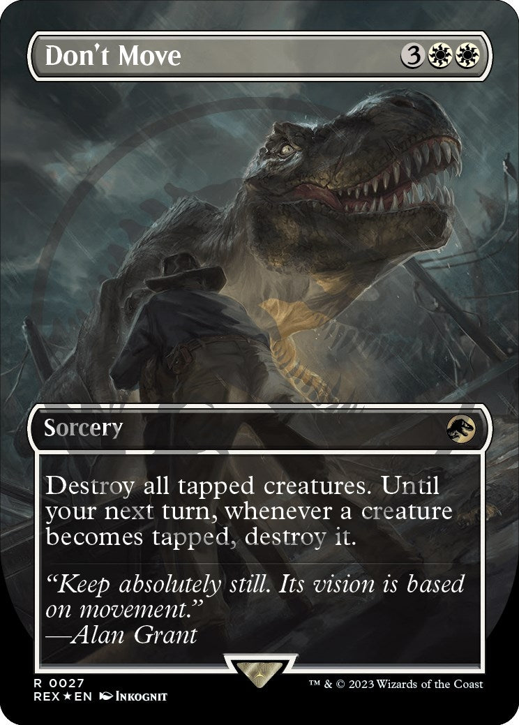 Image for Don't Move (Borderless) (Emblem) (27) [Universes Beyond: Jurassic World Collection] - Magic: The Gathering