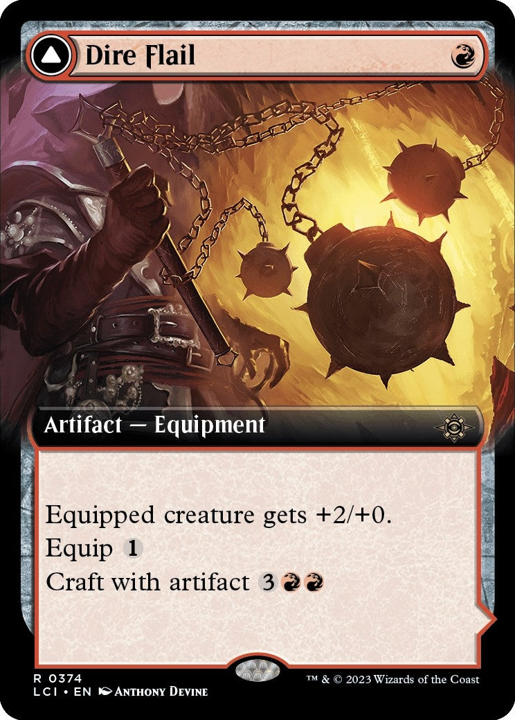 Image for Dire Flail (Extended Art) (374) [The Lost Caverns of Ixalan] - Magic: The Gathering