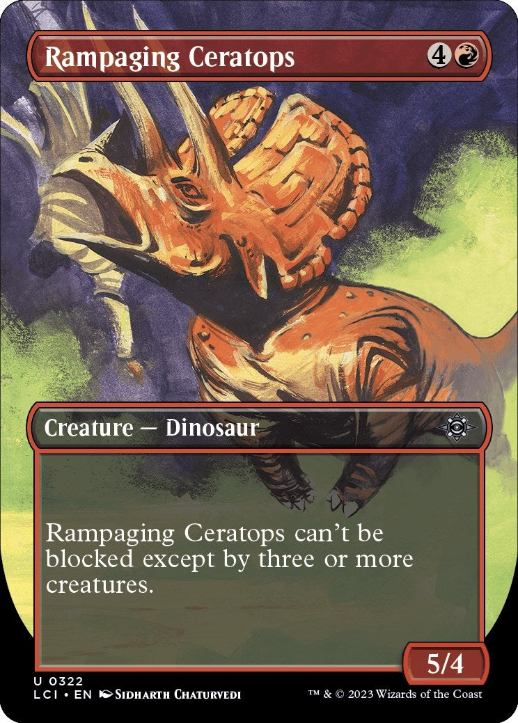 Image for Rampaging Ceratops (Borderless) (322) [The Lost Caverns of Ixalan] - Magic: The Gathering