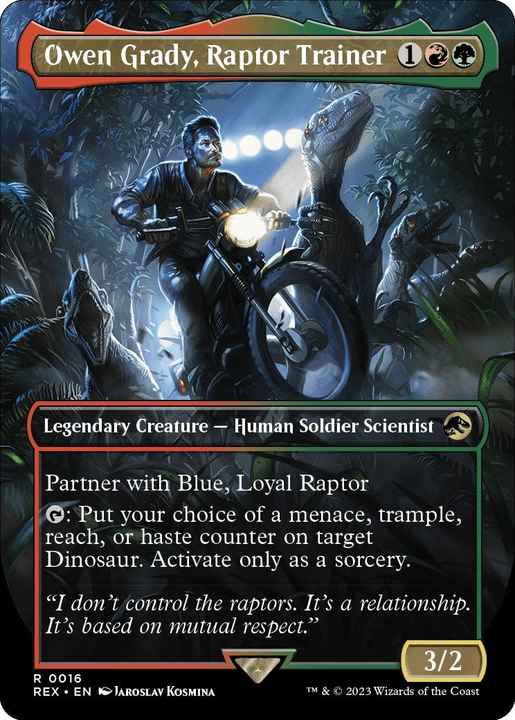 Image for Owen Grady, Raptor Trainer (Borderless) (16) [Universes Beyond: Jurassic World Collection] - Magic: The Gathering