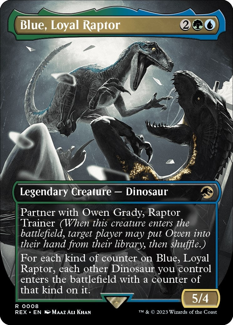 Image for Blue, Loyal Raptor (Borderless) (8) [Universes Beyond: Jurassic World Collection] - Magic: The Gathering