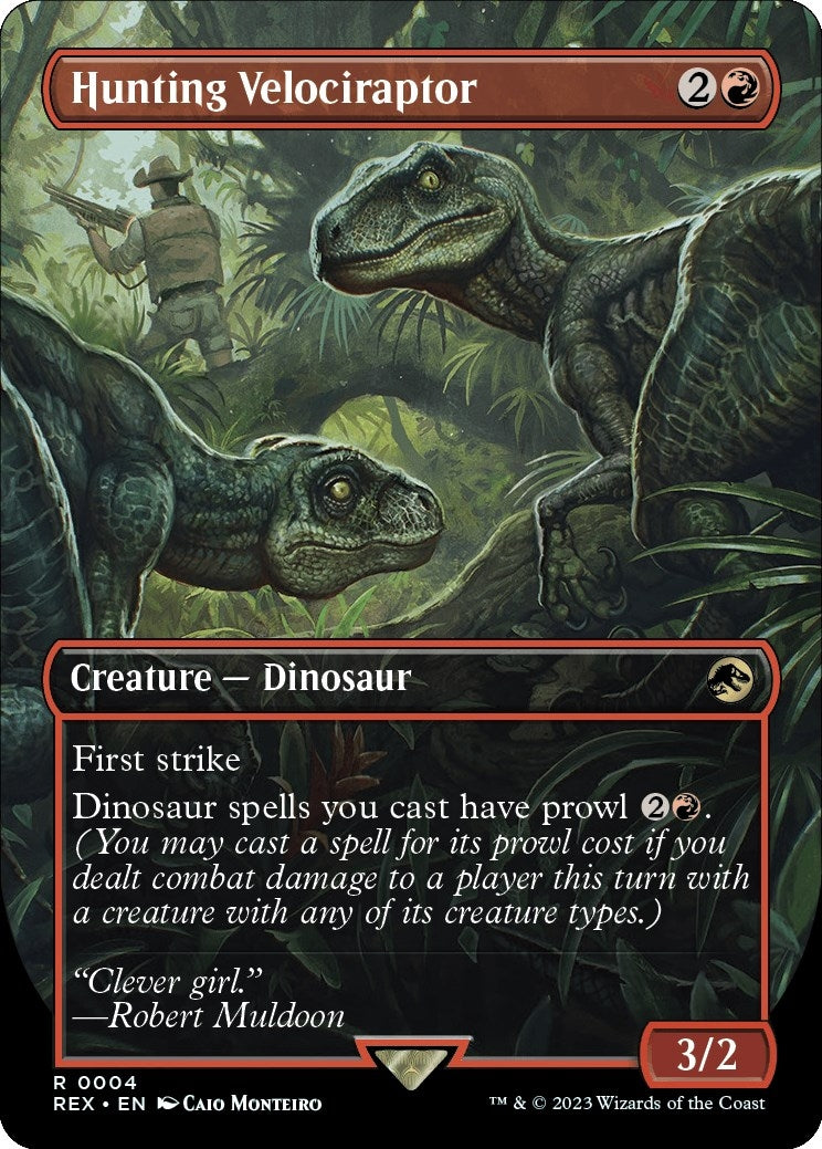 Image for Hunting Velociraptor (Borderless) (4) [Universes Beyond: Jurassic World Collection] - Magic: The Gathering