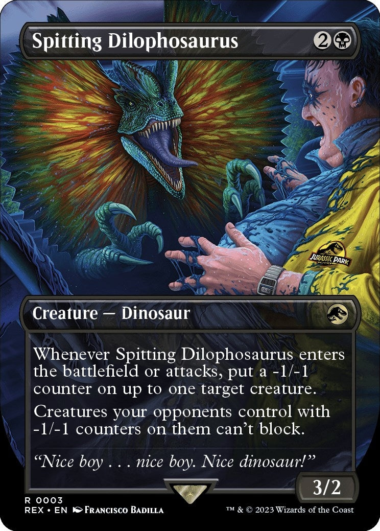 Image for Spitting Dilophosaurus (Borderless) (3) [Universes Beyond: Jurassic World Collection] - Magic: The Gathering