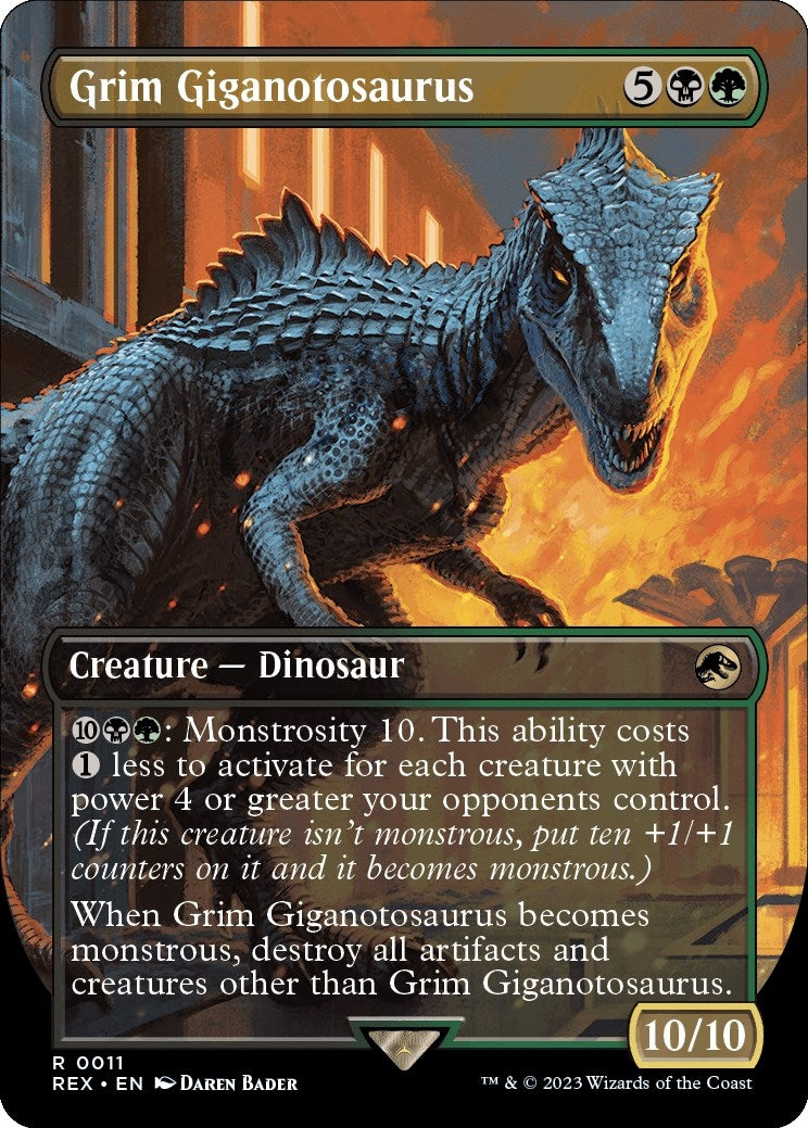 Image for Grim Giganotosaurus (Borderless) (11) [Universes Beyond: Jurassic World Collection] - Magic: The Gathering