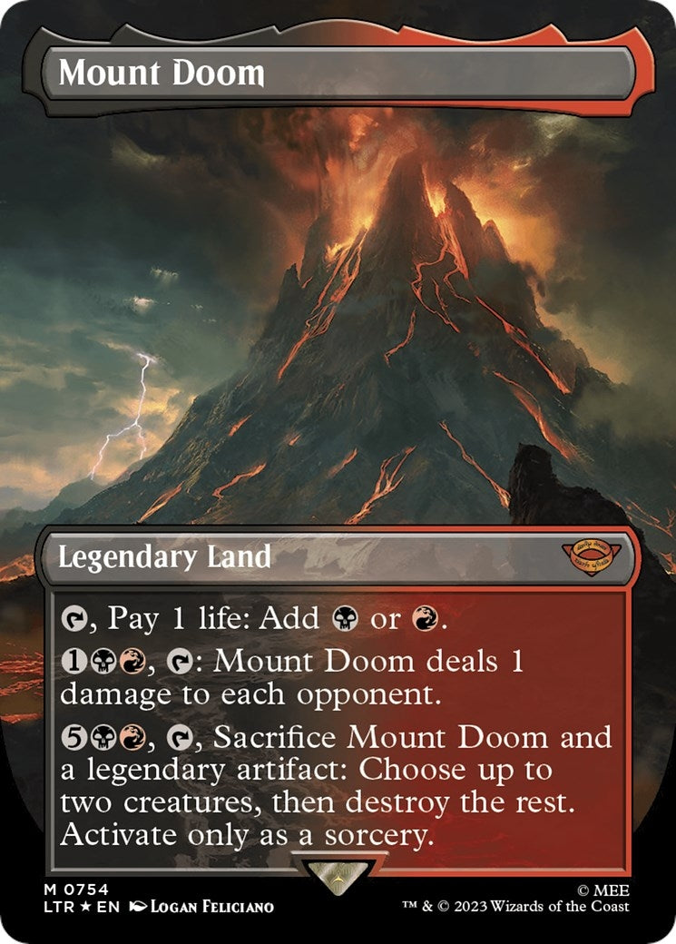 Image for Mount Doom (Borderless) (Surge Foil) (754) [Universes Beyond: The Lord of the Rings: Tales of Middle-earth] - Magic: The Gathering