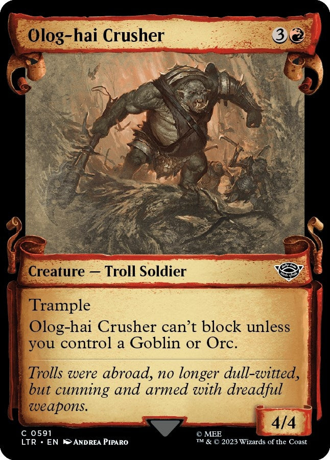 Image for Olog-Hai Crusher (Showcase Scrolls) (591) [Universes Beyond: The Lord of the Rings: Tales of Middle-earth] - Magic: The Gathering