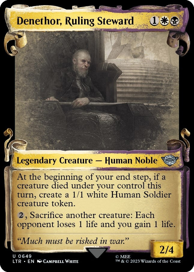 Image for Denethor, Ruling Steward (Showcase Scrolls) (649) [Universes Beyond: The Lord of the Rings: Tales of Middle-earth] - Magic: The Gathering