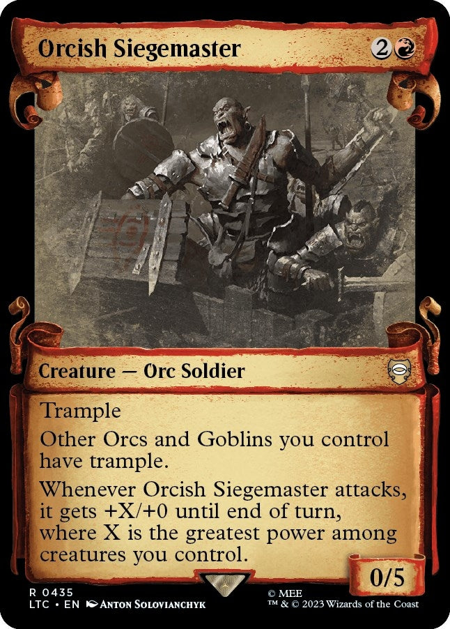 Image for Orcish Siegemaster (Showcase Scrolls) (435) [The Lord of the Rings: Tales of Middle-earth] - Magic: The Gathering