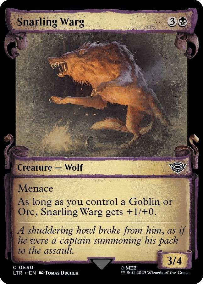 Image for Snarling Warg (Showcase Scrolls) (560) [Universes Beyond: The Lord of the Rings: Tales of Middle-earth] - Magic: The Gathering